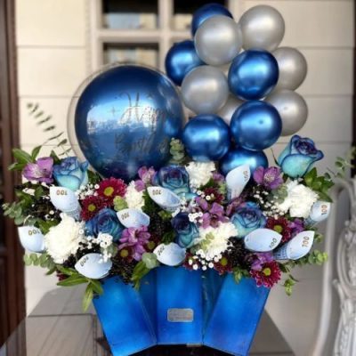 باکس گل و بادکنک تولد